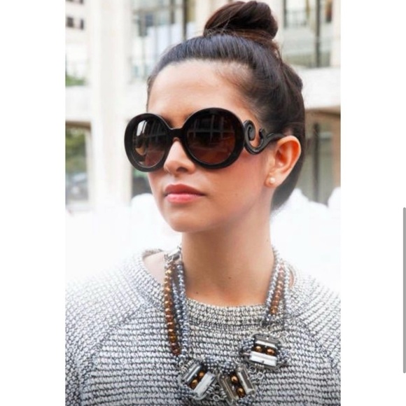 Stylish Black Leopard Oversized Baroque Swirl Hollywood UV 400 Sunglasses‼️ - Picture 2 of 10